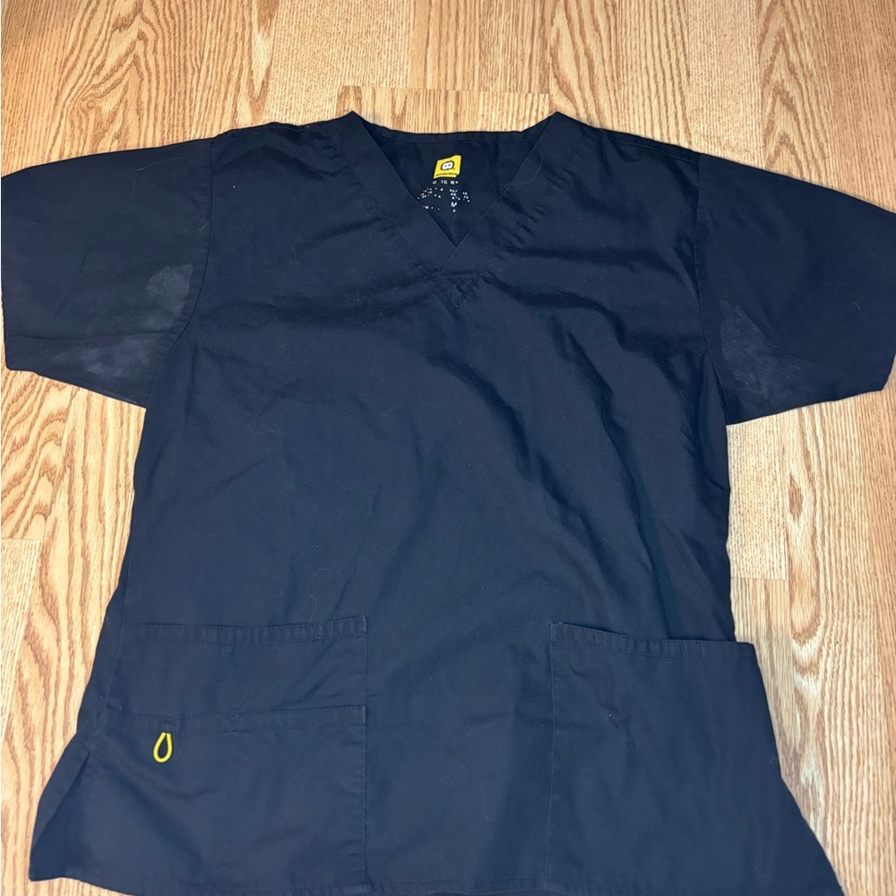 WonderWink Black Short Sleeve Top